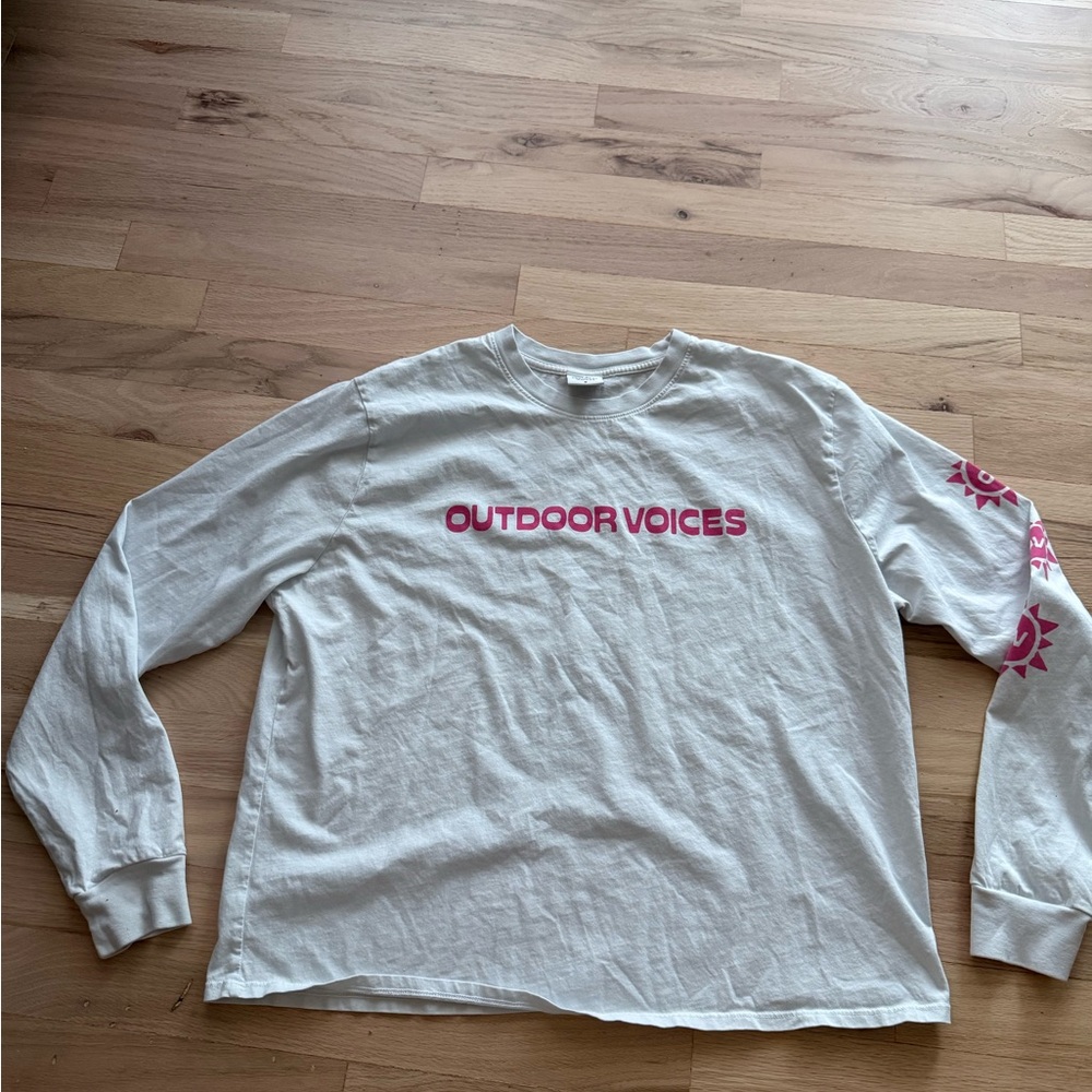 Outdoor Voices Cream Crew Neck Tee